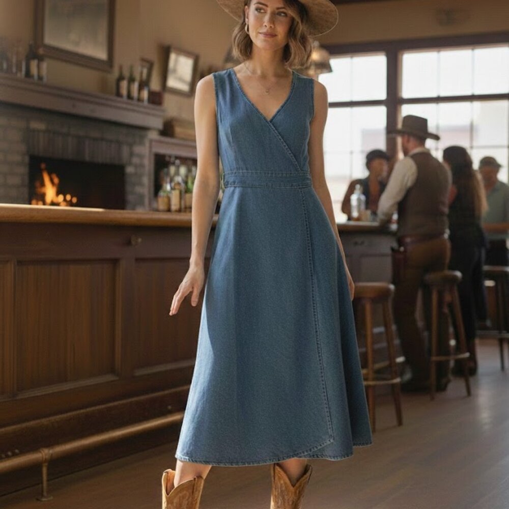 BSB Jeans Cross over denim dress